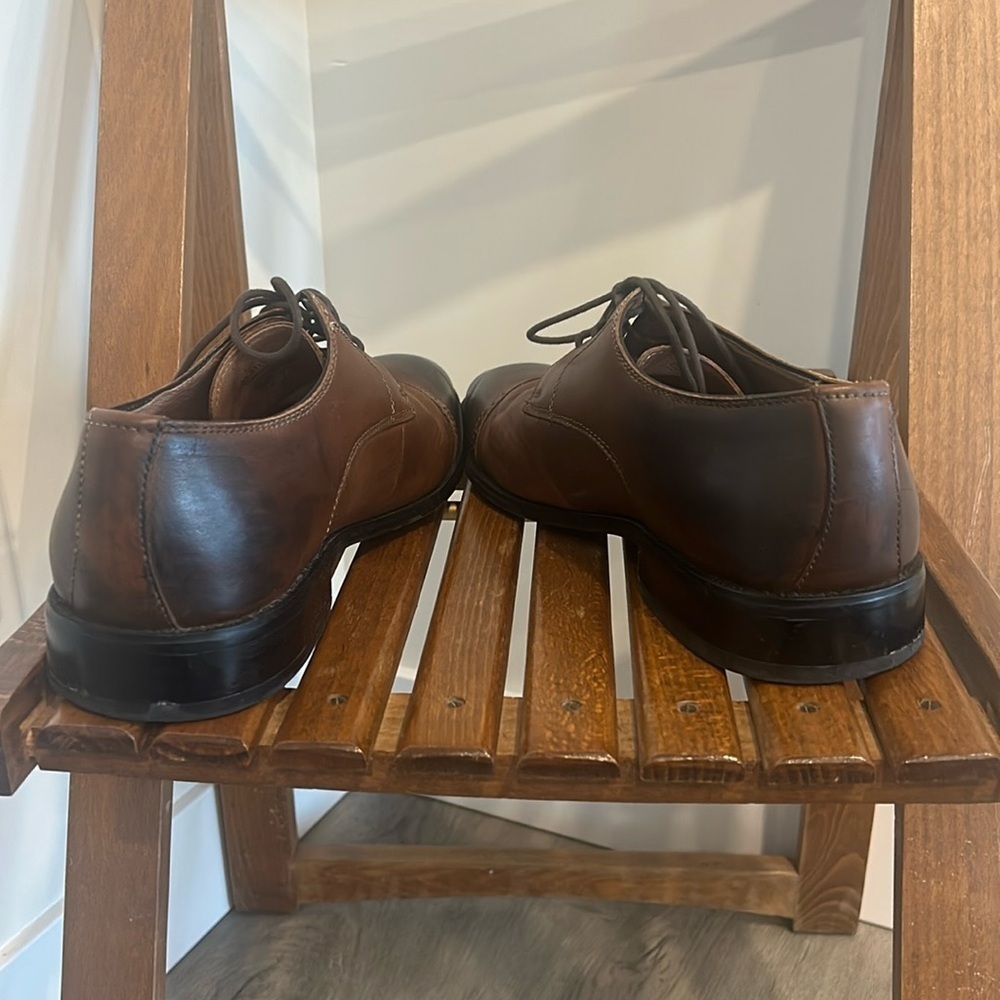 Joseph Abboud Brown Leather Cambridge Cap Toe Oxford Shoes Size 11 M - Picture 8 of 11
